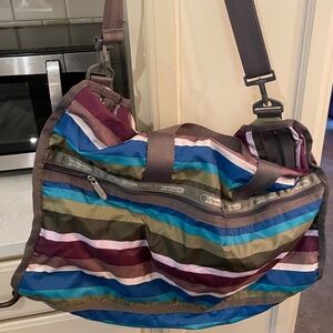 LeSportsac striped duffle bag